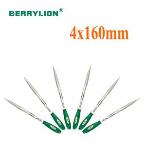 Bộ 6 giũa hình bán nguyệt tay cầm bằng nhựa 2 màu 4X160mm Berrylion 052724160