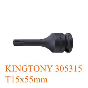 Đầu tuýp mũi sao T15x55mm đen 3/8 inch KINGTONY 305315