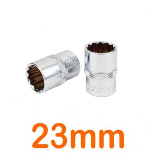 Đầu tuýp 3/8" 12 góc Flank 23mm LICOTA