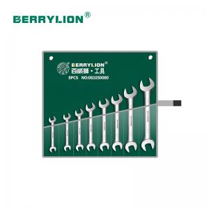 Bộ 8 cờ lê 2 đầu miệng xi bóng 5.5X7-22X24mm Berrylion 081030080