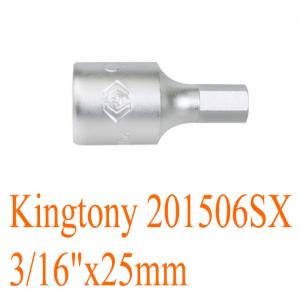 Đầu tuýp 1/4 inch bit mũi lục giác 3/16"x25mm Kingtony 201506SX