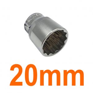 Đầu tuýp bông 1/2" chống trượt mạ Chrome 20mm Senka