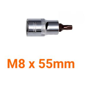 Đầu tuýp gắn mũi bông 12 cạnh (thép hợp kim cao cấp S2) M8 x 55mm Asaki AK-7294