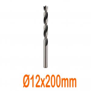 Mũi khoan gỗ đầu đinh Ø12x200mm chuôi trụ tròn Senka