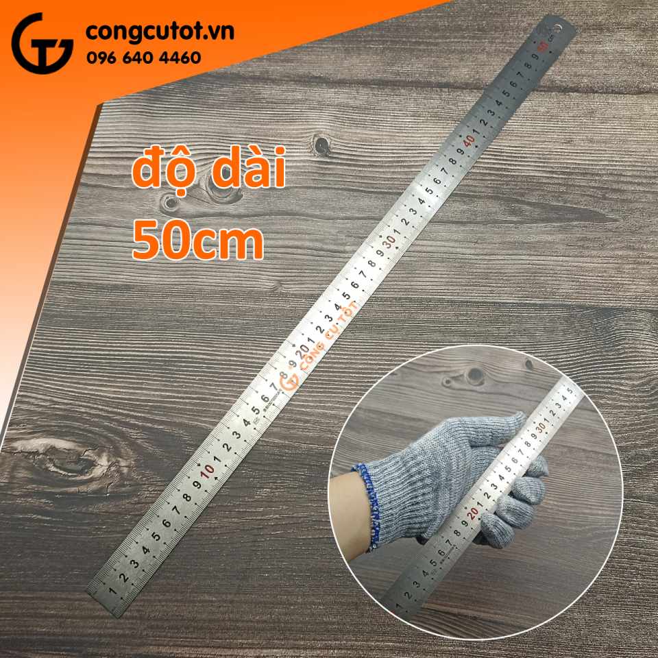 Thước lá thép lưỡng hệ 50cm Berrylion 00722058 THƯỚC LỚN