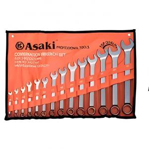 Bộ cờ lê vòng miệng 8-32 mm 14 cây (xi bóng) Asaki AK-6158