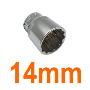 Đầu tuýp bông 1/2" chống trượt mạ Chrome 14mm Senka