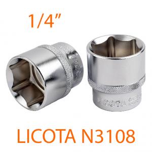 Đầu tuýp 3/8" 6 góc Flank 1/4" LICOTA