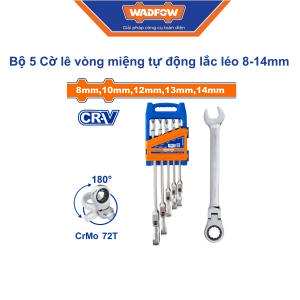 Bộ 5 cờ lê vòng miệng tự động lắc léo 8-14mm Wadfow