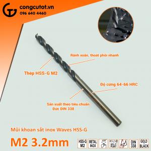 Mũi khoan sắt inox HSS-G M2 3.2mm