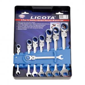 Bộ 8 cờ lê vòng miệng tự động lắc léo 8-19mm LICOTA