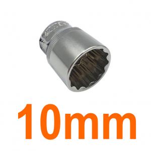 Đầu tuýp bông 1/2" chống trượt mạ Chrome 10mm Senka