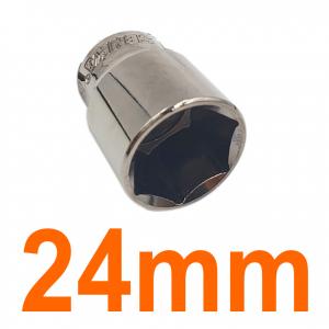 Đầu tuýp lục giác 1/2" mạ nickel đen bóng 24mm Senka