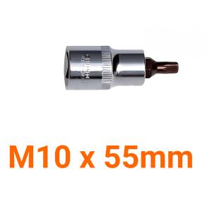 Đầu tuýp gắn mũi bông 12 cạnh (thép hợp kim cao cấp S2) M10 x 55mm Asaki AK-7295