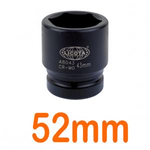 Đầu tuýp đen 1" 52mm 6 góc Flank LICOTA