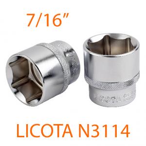 Đầu tuýp 3/8" 6 góc Flank 7/16" LICOTA