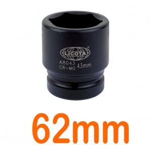 Đầu tuýp đen 1" 62mm 6 góc Flank LICOTA