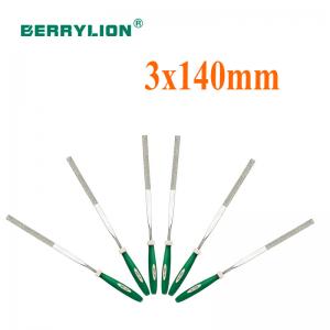 Bộ 6 giũa phẳng tay cầm bằng nhựa 2 màu 3X140mm Berrylion 052713140