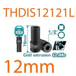 Đầu tuýp tác động sâu 1/2 inch 12mm total THDIS12121L
