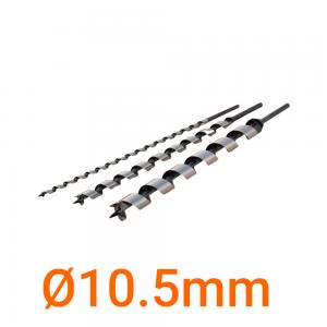 Mũi khoan gỗ xoắn ốc Ø10.5mm cạnh cắt đơn chuôi lục loại dài 400mm Onishi