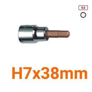 Đầu tuýp gắn mũi lục giác (thép S2) H7x 38mm Asaki AK-7329