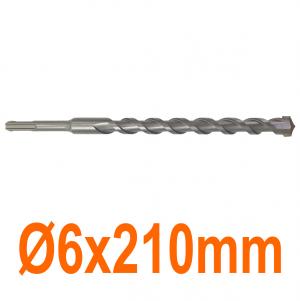 Mũi khoan bê tông Ø6x210mm chuôi gài 2 cạnh định tâm Senka