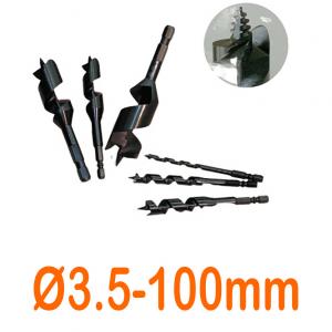 Mũi khoan gỗ xoắn ốc Ø3.5mm cạnh cắt đơn chuôi lục 6 ly loại ngắn 100mm Onishi