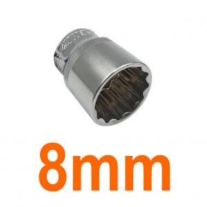 Đầu tuýp bông 1/2" chống trượt mạ Chrome 8mm Senka