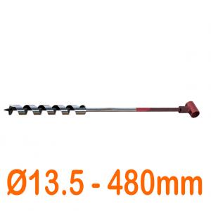 Mũi khoan gỗ xoắn ốc Ø13.5mm cạnh cắt đơn vặn tay loại ngắn 480mm Onishi