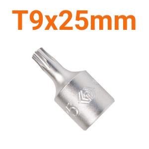 Đầu tuýp 1/4 inch bit mũi sao T9x25mm Kingtony 201309X