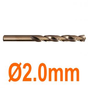 Mũi khoan chuyên inox Ø2.0mm phủ coban vàng Senka