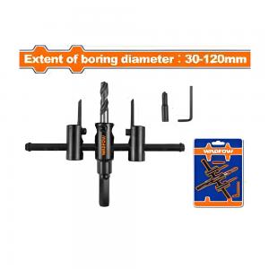 Bộ mũi khoan khoét lỗ tròn điều chỉnh 30-120mm (gỗ và thạch cao) Wadfow