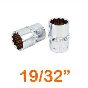 Đầu tuýp 1/2" 12 góc Flank 19/32" LICOTA