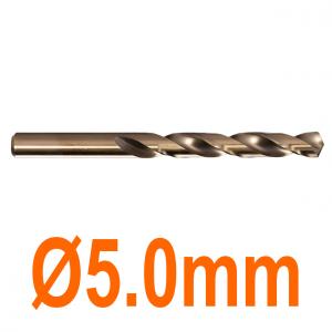 Mũi khoan chuyên inox Ø5.0mm phủ coban vàng Senka