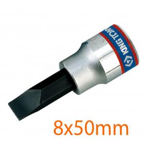 Đầu tuýp 3/8 inch bit mũi dẹp 8mm dài 50mm Kingtony 302208