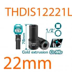 Đầu tuýp tác động sâu 1/2 inch 22mm total THDIS12221L