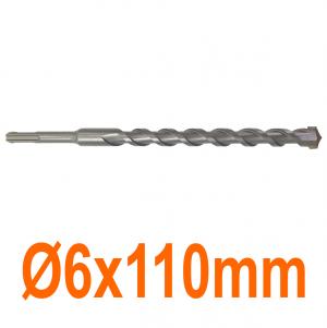 Mũi khoan bê tông Ø6x110mm chuôi gài 2 cạnh định tâm Senka