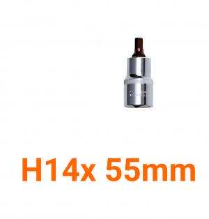 Đầu tuýp gắn mũi lục giác (thép S2) H14x 55mm Asaki AK-7289