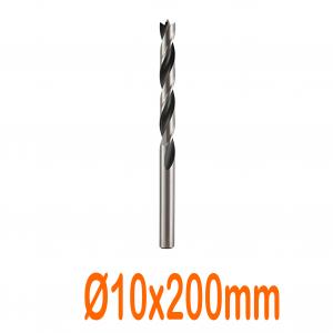 Mũi khoan gỗ đầu đinh Ø10x200mm chuôi trụ tròn Senka