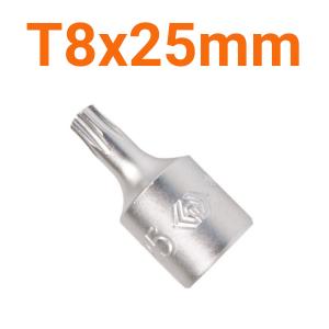 Đầu tuýp 1/4 inch bit mũi sao T8x25mm Kingtony 201308X