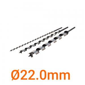 Mũi khoan gỗ xoắn ốc Ø22.0mm cạnh cắt đơn chuôi lục loại dài 400mm Onishi