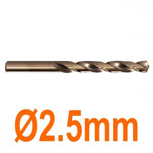 Mũi khoan chuyên inox Ø2.5mm phủ coban vàng Senka