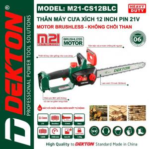 Thân máy cưa xích pin Dekton 12inch