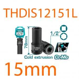 Đầu tuýp tác động sâu 1/2 inch 15mm total THDIS12151L
