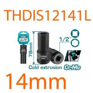 Đầu tuýp tác động sâu 1/2 inch 14mm total THDIS12141L