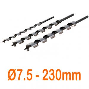 Mũi khoan gỗ xoắn ốc Ø7.5mm cạnh cắt đơn chuôi lục loại hơi dài 230mm Onishi