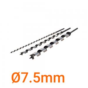 Mũi khoan gỗ xoắn ốc Ø7.5mm cạnh cắt đơn chuôi lục loại dài 400mm Onishi