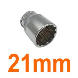 Đầu tuýp bông 1/2" chống trượt mạ Chrome 21mm Senka