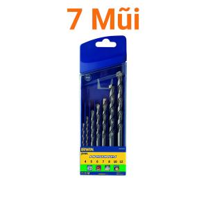 Bộ mũi khoan bê tông (Trụ) Irwin - Bộ 7 cây (4,5,6,7,8,10,12mm)