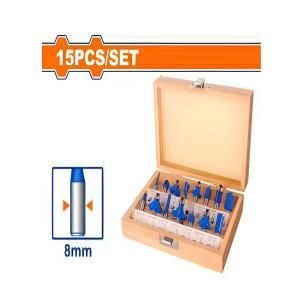 Bộ 15 mũi phay gỗ 8mm Wadfow